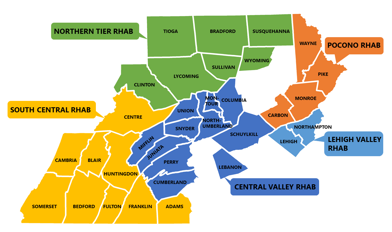 Eastern PA CoC All RHABs Map