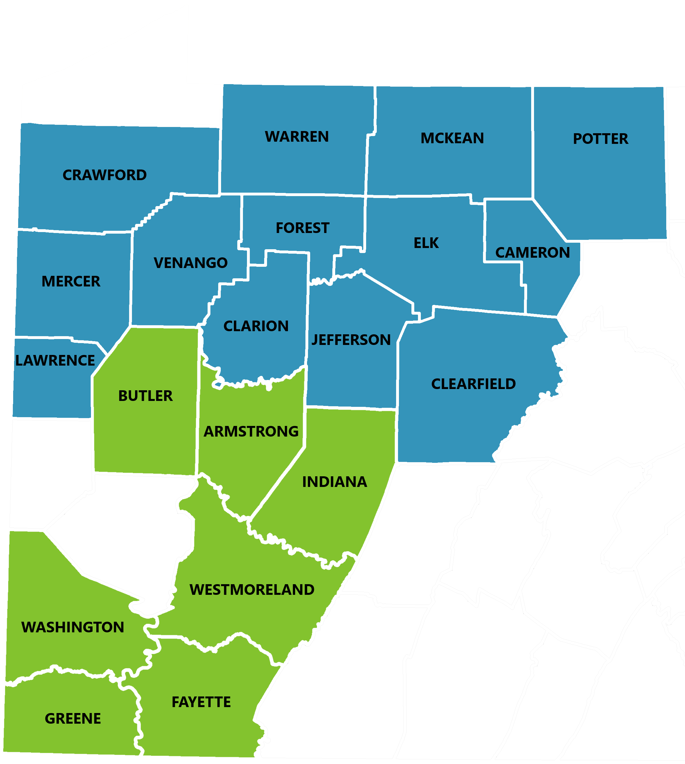 Western PA CoC RHAB Map